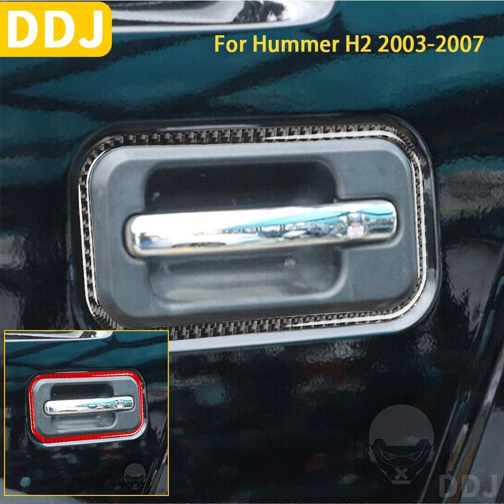 

Для Hummer H2 2003 2004 2005 2006 2007 аксессуары из углеродного волокна, внешняя внешняя дверная ручка, рамка, наклейка, красный, черный чёрный