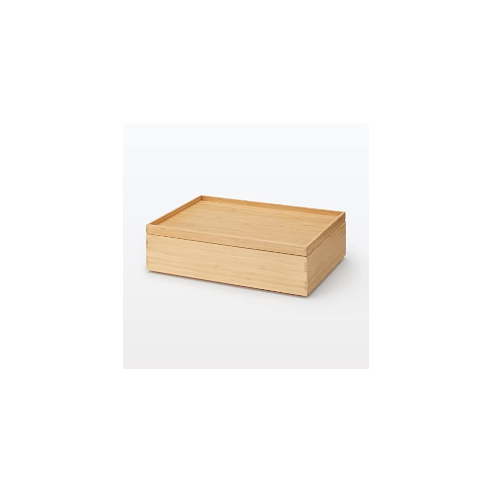 MUJI Stackable Bamboo Rectangular Storage Box, Small, 37cm (W) x 26cm (D) x 85cm (H), Item No.