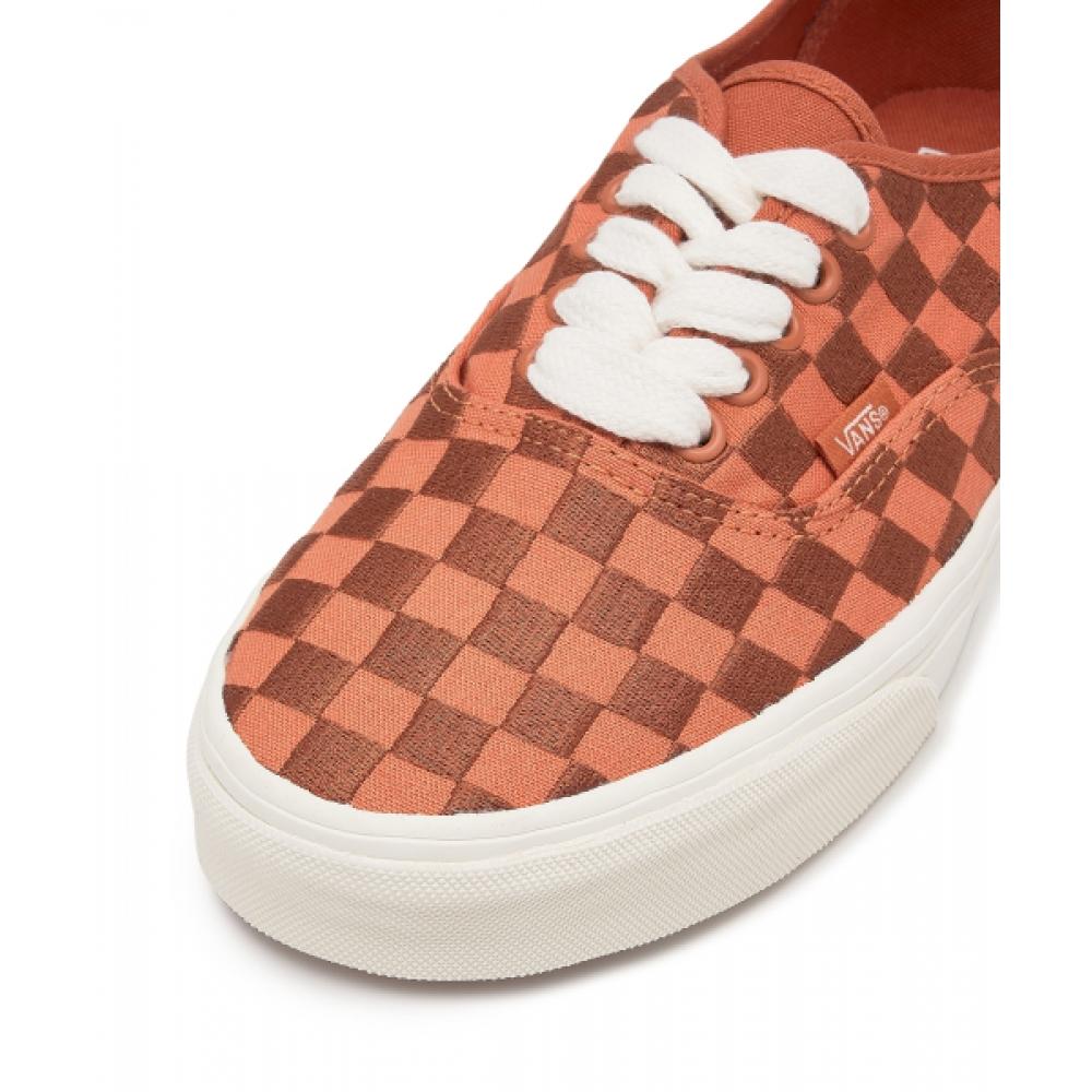 Vans Authentic    Embroidered Check  Orange Vn0009pvora1