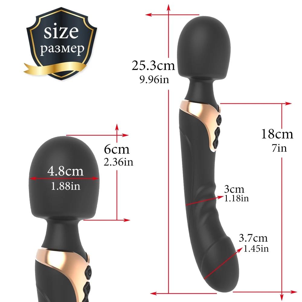 Kraftig Dildoer Vibrator Dobbel motor silikon stor størrelse Wand G-Spot Massasjer Sexleketøy For Par Klitoris Stimulator for Voksne
