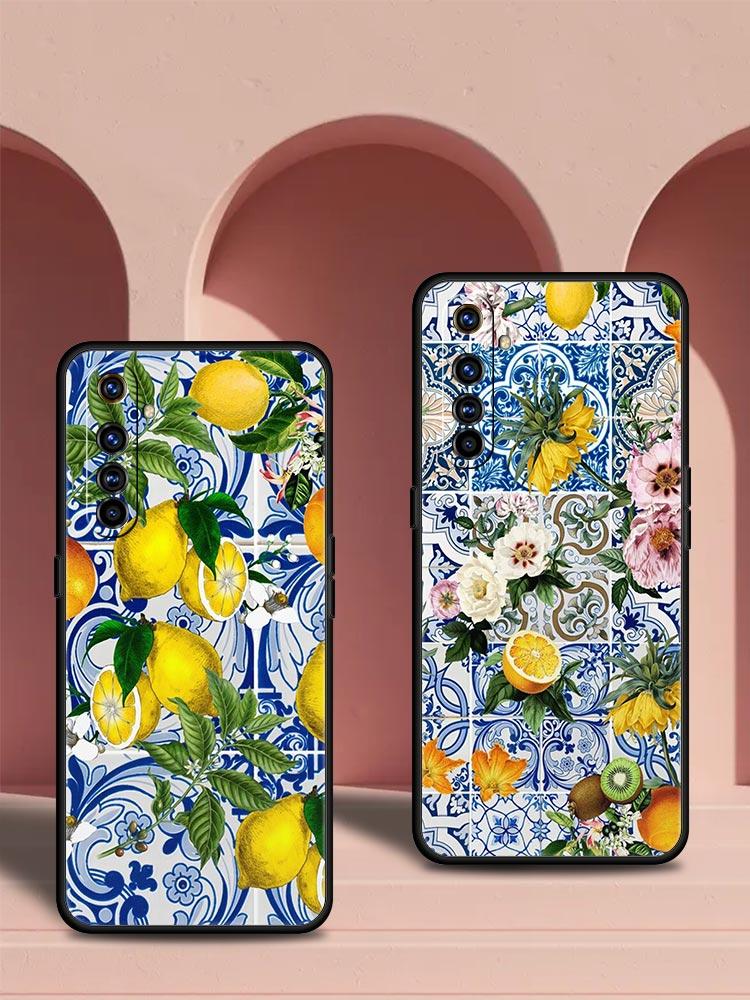 Mediterranean Lemon For Realme 11 10 9 8 5G 7 6 GT2 Pro Plus C21 C11 C25 C35 Silicone Cover For Realme GT Neo 2 3 3T Phone Case