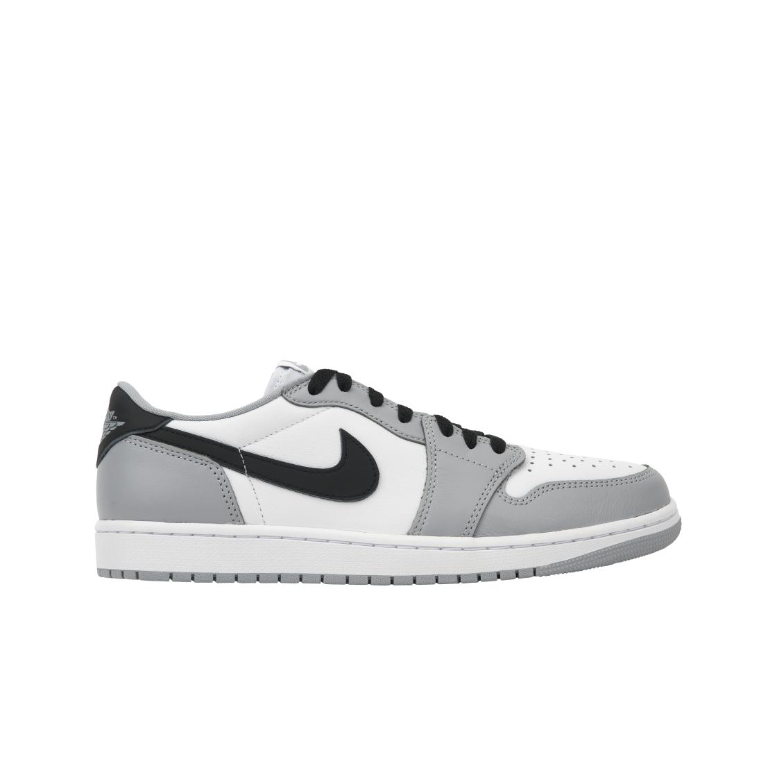 Jordan Men's White/Black/Grey Air 1 Retro Low Og Barons Sneakers Wolf- Cz0790-110 Cm