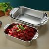 Stainless Steel Rectangular Deep Tray Rust-Proof Multi-Purpose Food Storage Tray For Kitchen Dish Buffets Barbecue Baking Use