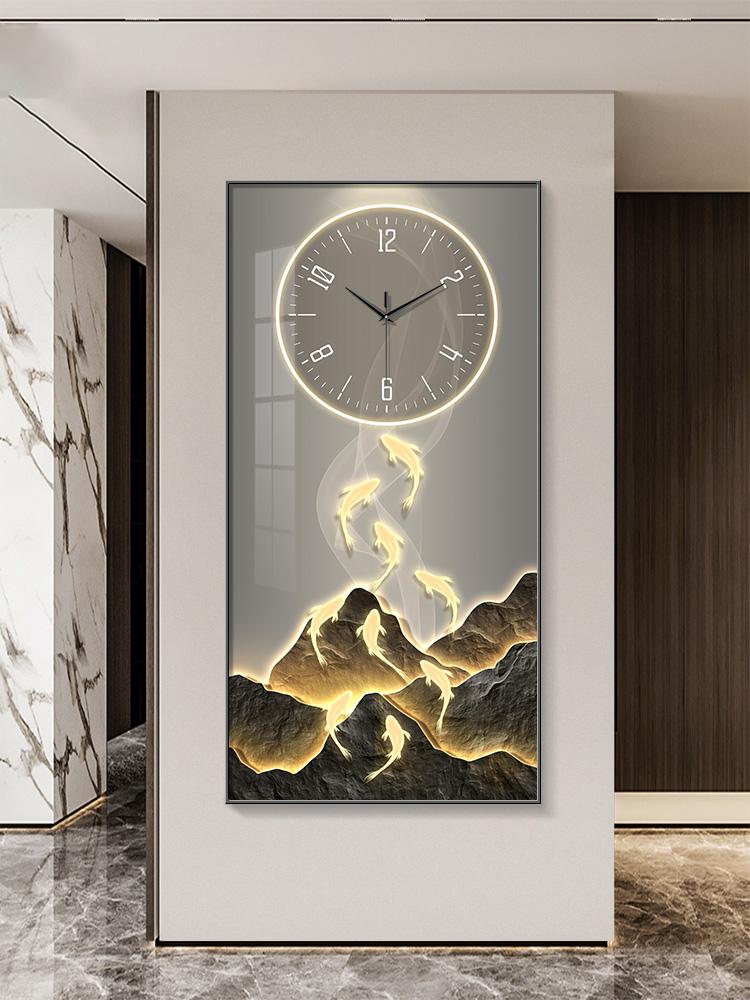 Modern Art Home Decorative 3d Wall Clock Living Room Corridor Digital Large Wall Clock Wall Decoration Golden LED Light Painting