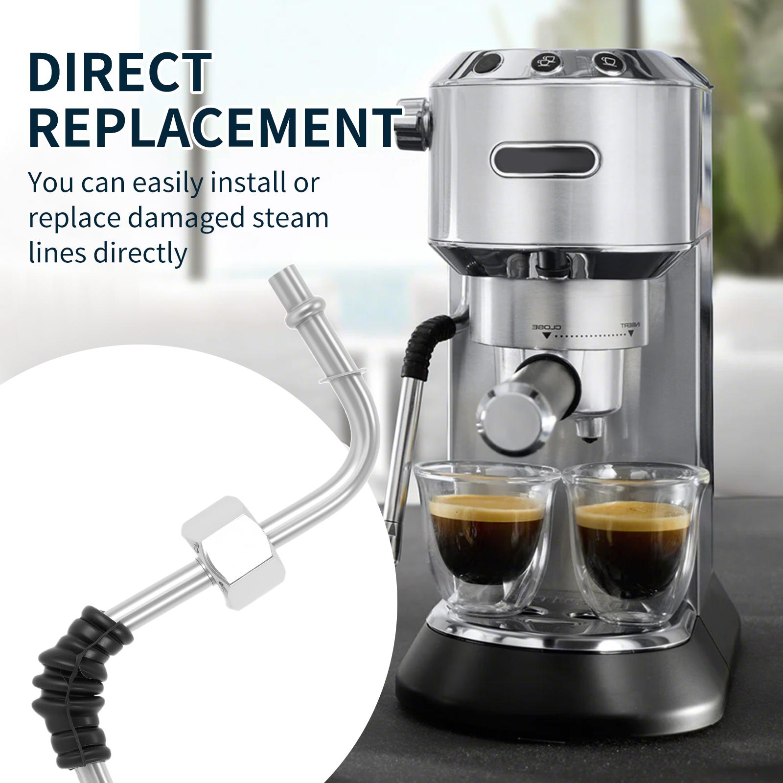 Steam Wand with 2 Nozzles Stainless Steel Replacement Steam Wand Portable Steam Pipe Nozzle for DeLonghi 680/685 Coffee Machine