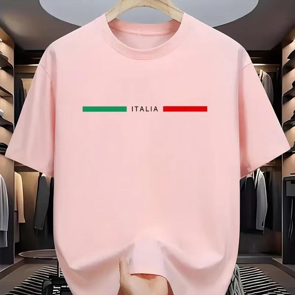 Italian fashion T-shirt men's O-neck short sleeved summer urban casual T-shirt home and outdoor comfortable soft top