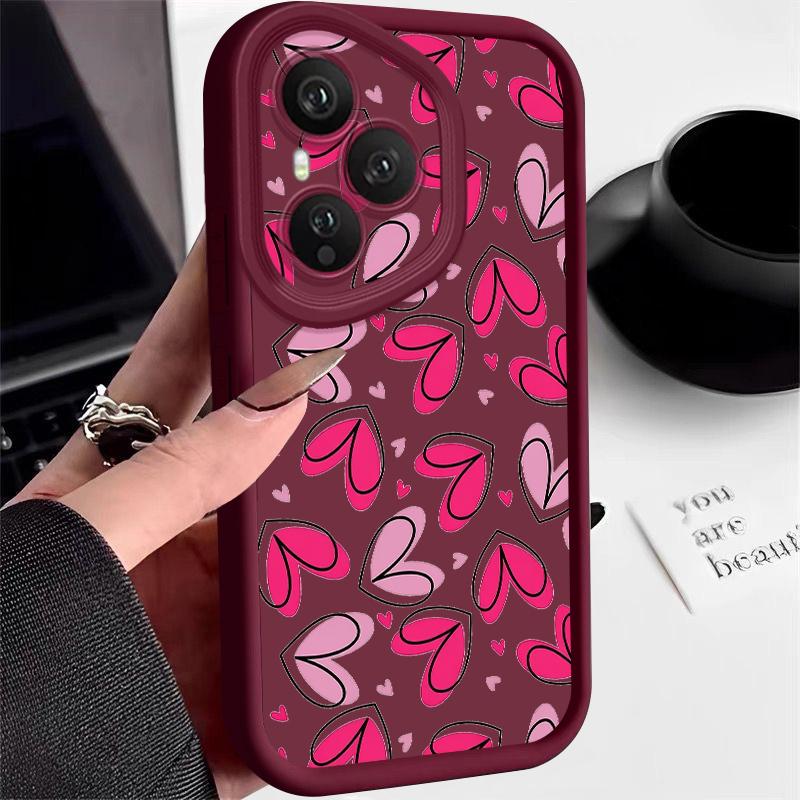 Hand drawn heart-shaped pattern Case For Honor 400 Lite 200 Pro Shockproof Bumper Soft Silicone Cover For Honor X9C Smart X8C