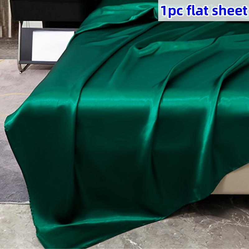 1Pc Satin Flat Bed Sheet Smooth Soft El-Quality Solid Color Bedsheets Suitable For Twin Twin Xl Queen Full Beds Bedroom Decor