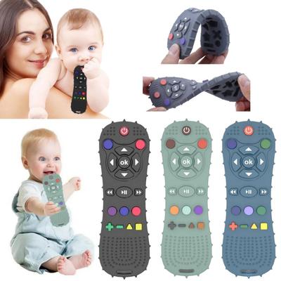 Silicone Baby Teething Toy Baby Teether TV Remote Control Shape Silicone Teether for Rodent Gum Pain Teething Toy Kids