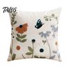 Flower Pattern Cushion Cover Floral Embroidered Cover, Decorative Throw Pillow Spring Home Refresh Decor Farmhouse for Living Room Sofa Couch