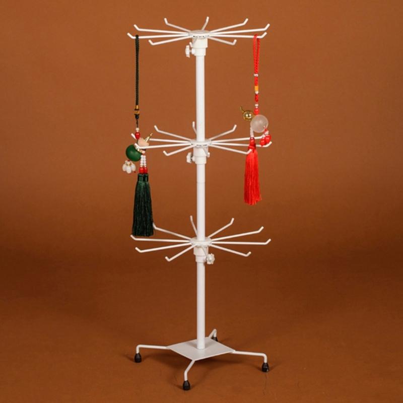 Three Layer Display Stand Scarves Hats Holder Socks Jewelry Rack Alloy Texture Jewelry Holder for Retail and Home Use