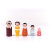 Family Peg Dolls Wooden Unpainted DIY Decor Wedding Cake Topper Home Ornament Kids Toys Crafts 5PCS/Set