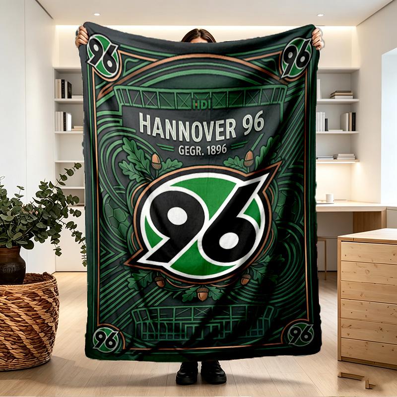 Hannover 96 Football Print Blanket - Soft & Comfortable, for Bedroom, Travel, Sofa, Home Decoration - Birthday Christmas Gift for Friend