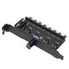 PC Fan Hub 8 Channels Knob Cooling Fan Speed Controller for CPU Chassis Hard Drive VGA PWM Fan PCI Bracket