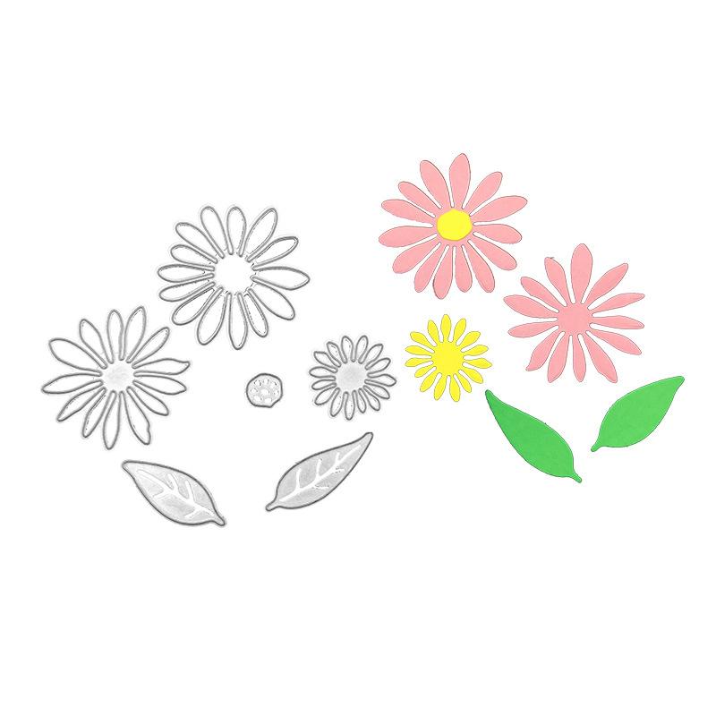 6Pcs/set Daisy Flower Metal Cutting Dies Embossing Stencils for DIY Scrapbooking Photo Album Decorative Paper Cards Making Tool