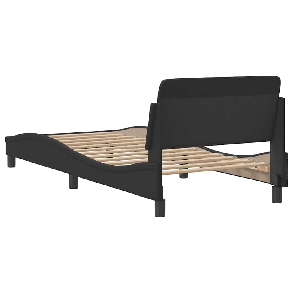 Dover Bed Frame in Black 90 x 190 cm Faux Leather