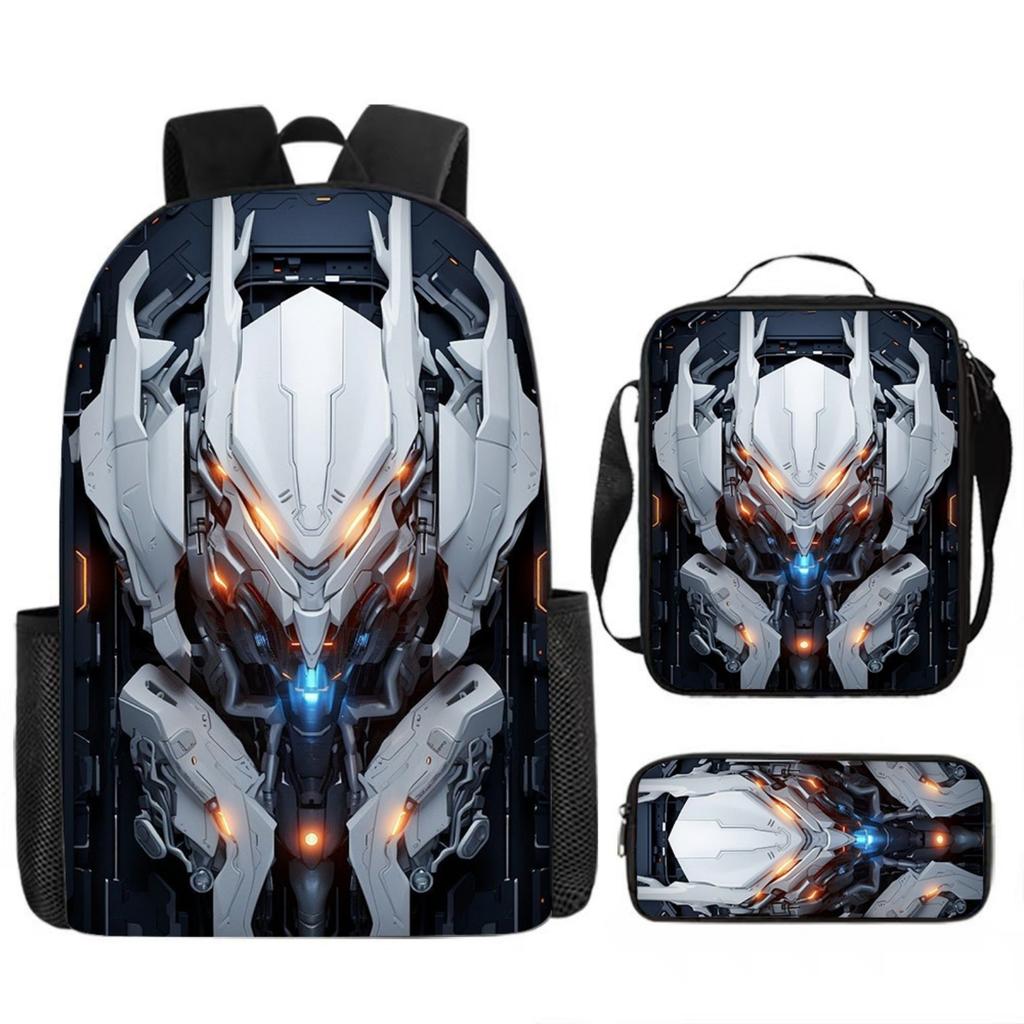 Conjunto de Mochila Escolar Mecânica Infantil - Mochila Escolar de Grande Capacidade com Bolsa de Ombro e Estojo para Estudantes