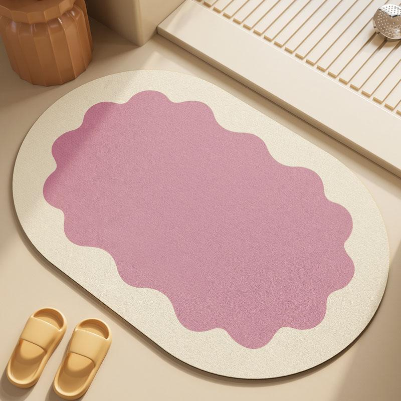 Dopamine cream wind diatom mud bathroom absorbent floor mat toilet door non-slip stepping foot pad quick drying pad