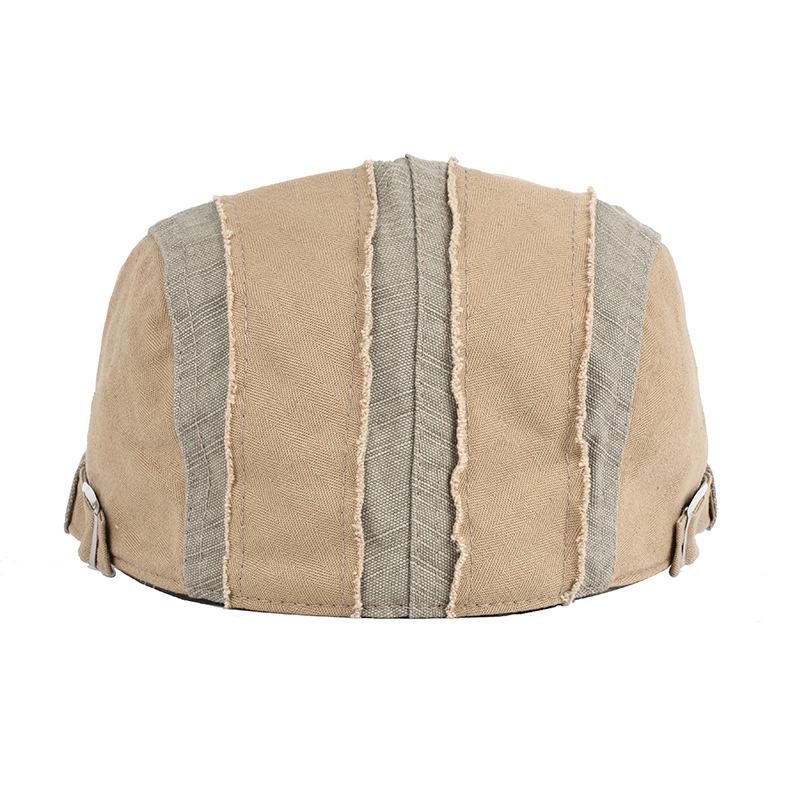 Spring Summer Letter Embroidered Beret Color-Blocking British Cap Middle-Aged Men's Sunscreen Hat Peaked Cap Newsboy Caps Gatsby Painters Hats