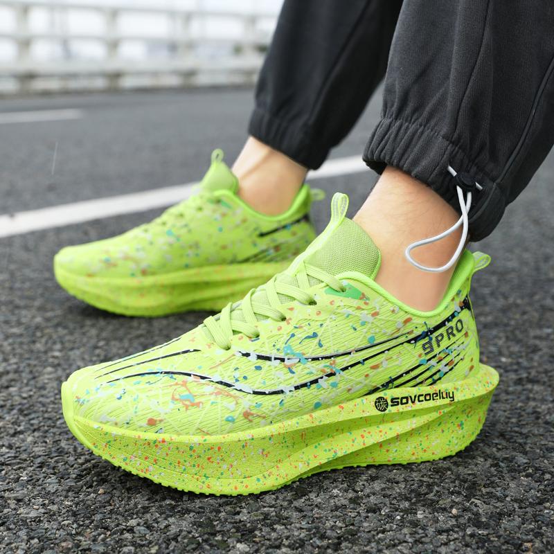 Mote Snøresko Løpesko Menn Kvinner Demping Joggesko Trening Sportssko Sklisikre Tykksålede Trenere Pustende