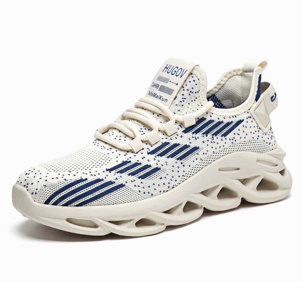 Men Flyknit Mesh Chunky Sneakers Breathable Lightweight Casual Walking Sports Shoes Non Slip Soft Sole Sizes 39-44 Daily Wear