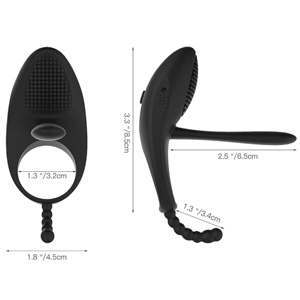 Vibrierender Penisring mit Zunge, Klitorisstimulator, Penisring, tragbarer Vibrator mit 7 Vibrationsmustern, Dual-Motor, Erektionen dauern länger und härter