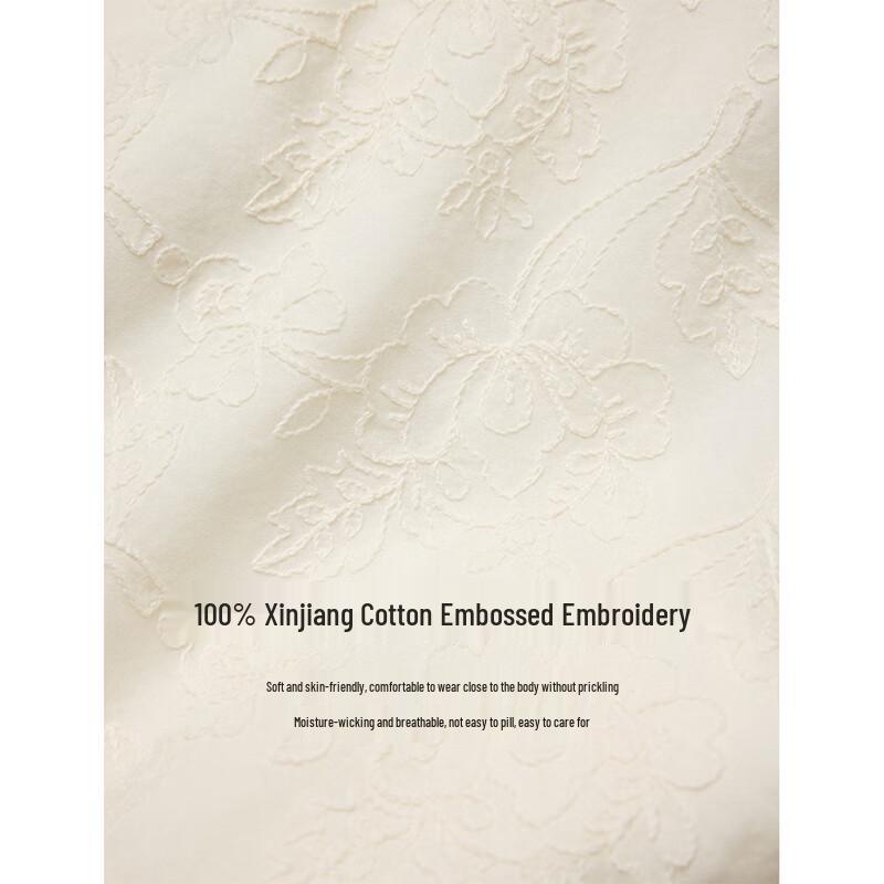 INMAN French Embroidered V-Neck Short Sleeve Shirt