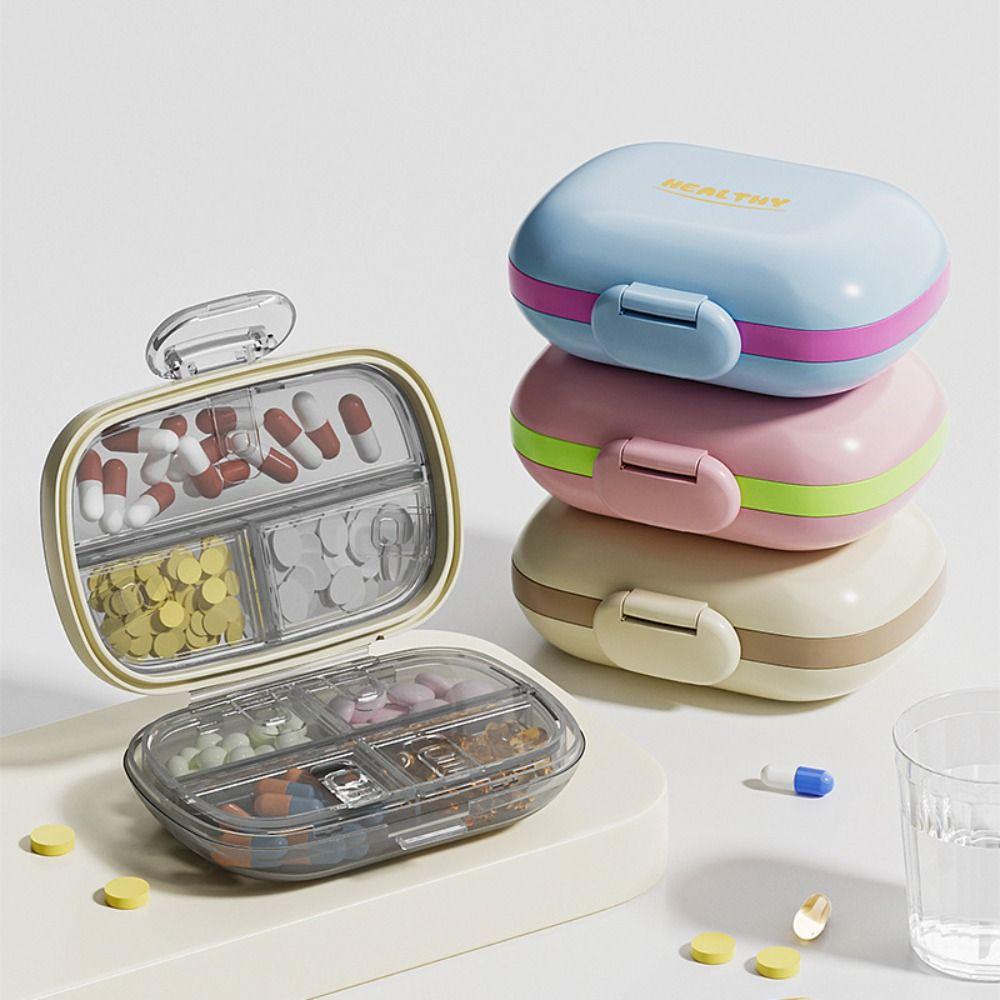Moisture-Proof Portable Pill Box 7 Compartment Dustproof Medicine Organizer Food Grade Visible Weekly Pills Container Easy Carry