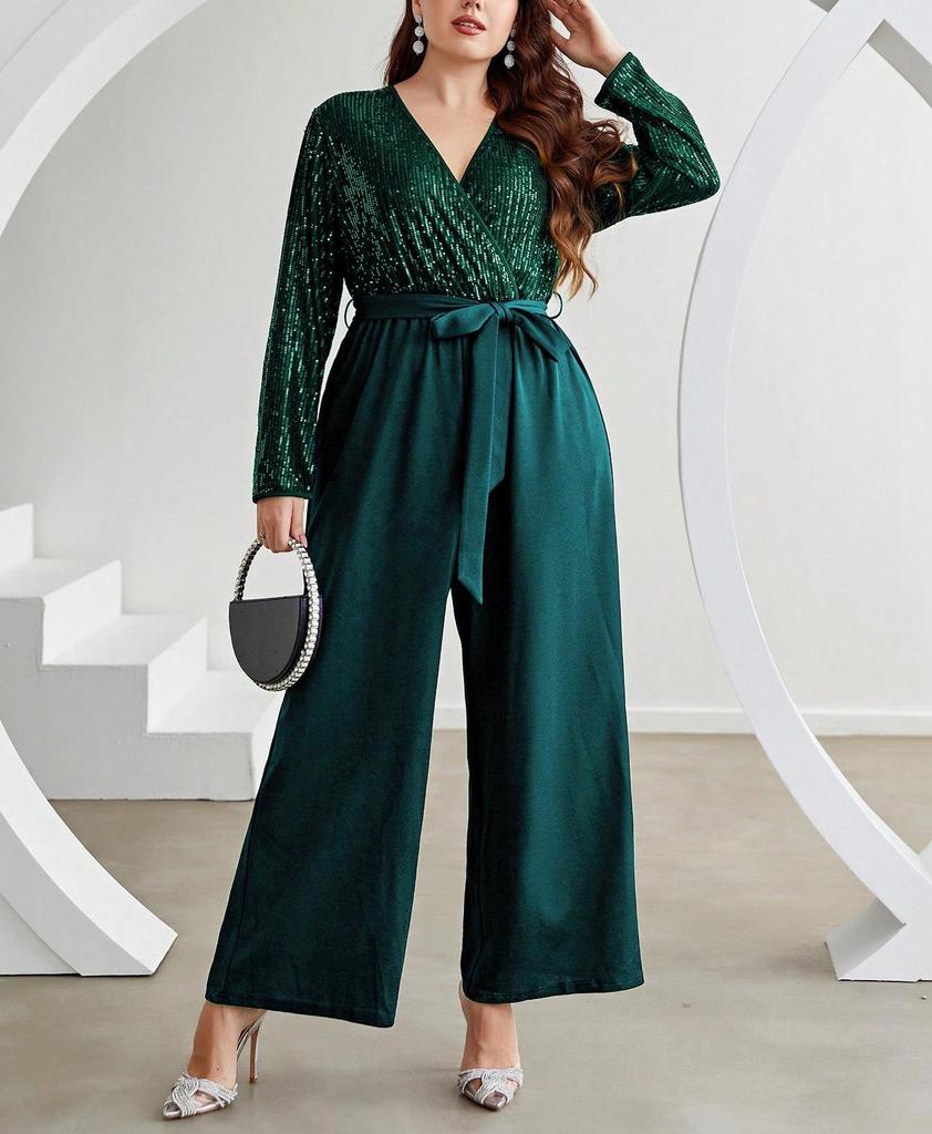 Plus Size Women's Printed Commuter Fashion Dress for Spring & Autumn