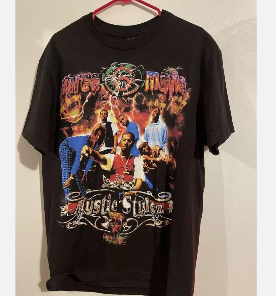 90-е Three Six Mafia Черная футболка с коротким рукавом с принтом Унисекс S-5XL Унисекс футболка S