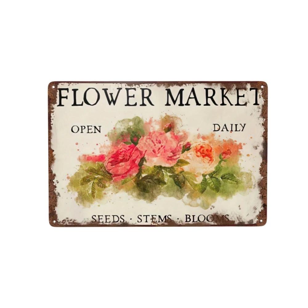 Floral Nature Plants Metal Tin Retro Sign For Kitchen Garden Home Bars Restaurants Cafes and Pubs Art Poster for Wall Dec