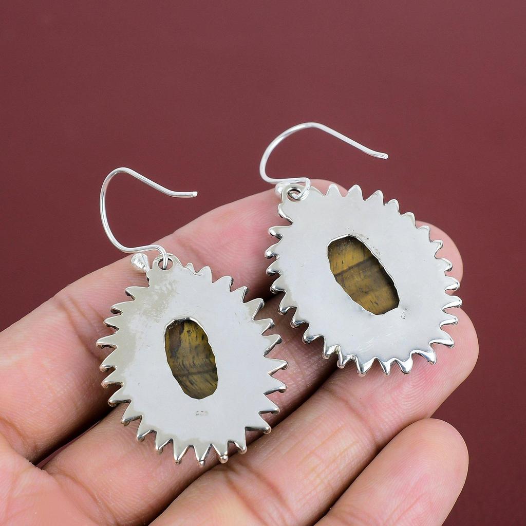 Tiger's Eye Earring Handmade Earrings Gemstone Earring 925 Sterling Silver Earring Boho Jewelry Decent Earring Gift For Women Dangle Earring