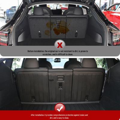 Tapis de coffre arrière et coussin de dossier pour Tesla Model Y par Kangchi - Accessoire d'intérieur de voiture