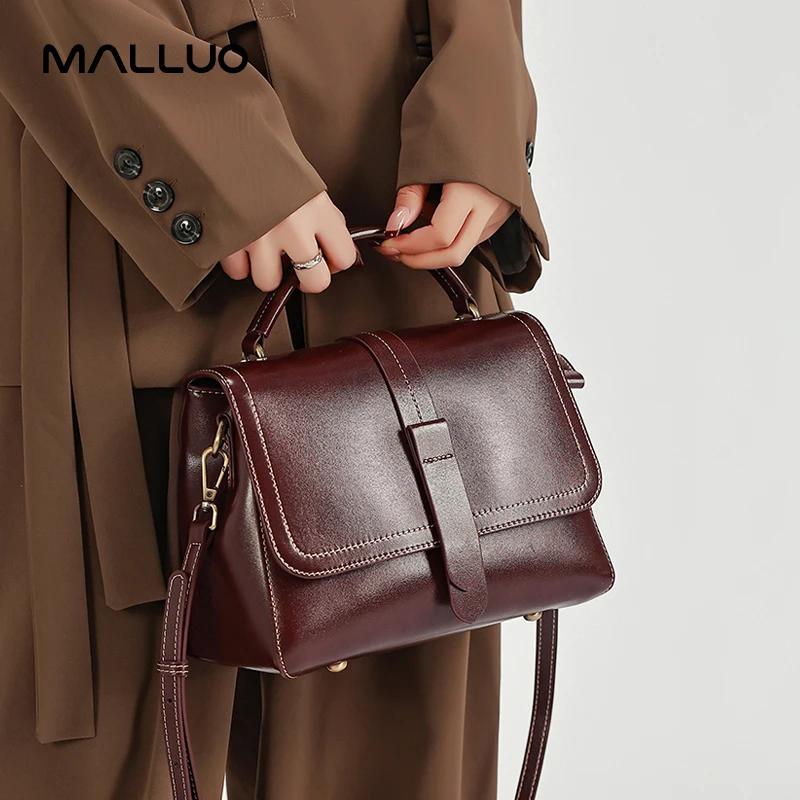 Women Natural Cow Leather Shoulder Bag Ladies Retro Commuting Durable Cowhide Bags Female Luxury Designer Handbags for Lady New