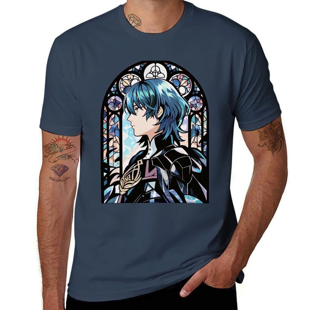 Stained Glass Byleth Male Tshirt Soft Antishrink Cotton Tee