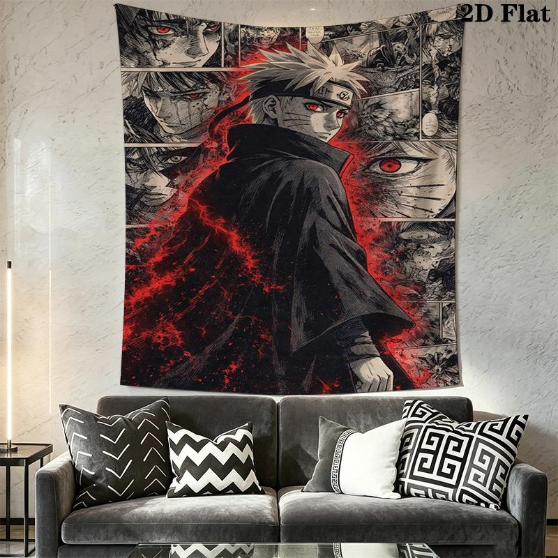 Anime Ninja Face Split Print Tapestry Fashion Print Wallmounted Wall Decoration Soft Background Wall Hanging Cloth