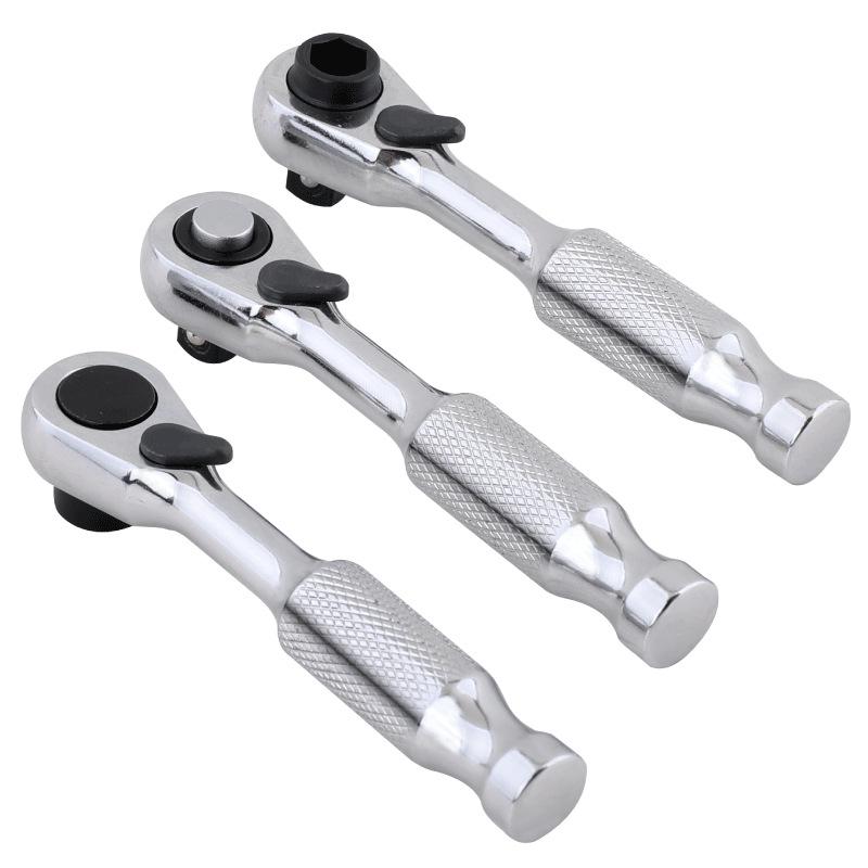 Compact Dual-Head Ratchet Wrench with Quick-Release Screwdriver Function
