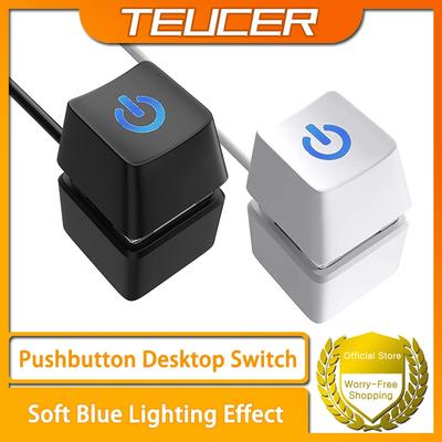 PC Desktop Power Switch 18m Blue LED Motherboard External Start Button Extension Cable For Home Office Computer