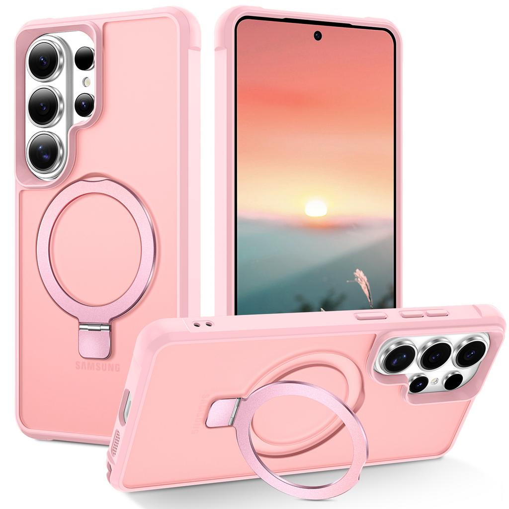 S26 Ultra Phone Case,Compatible With MagSafe Magnetic Stand Shockproof Slim Translucent Case For Samsung Galaxy S26 Ultra