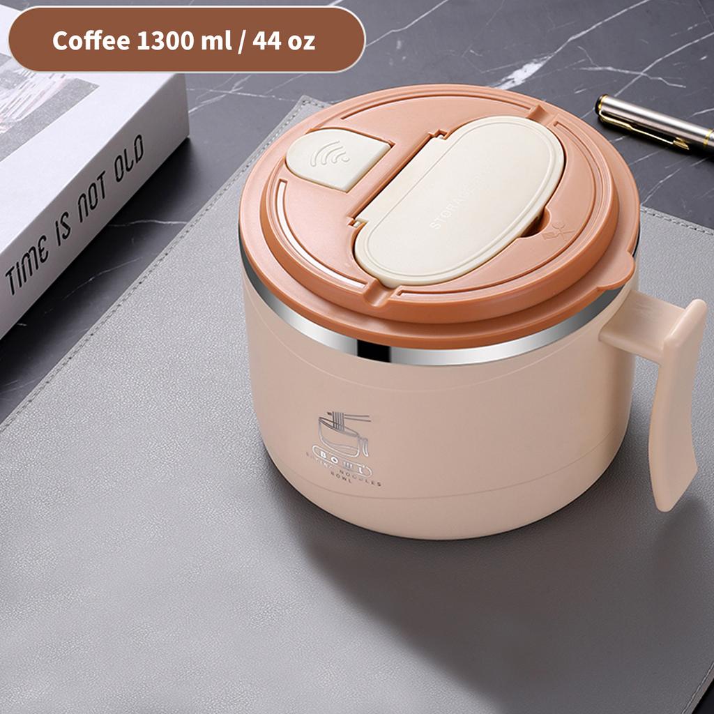 1300ml Miska do ramenu z pokrywką Stal nierdzewna Kuchenka do makaronu instant Miska na sałatkę owocową Ryż Zupa Duży lunchbox Akcesoria kuchenne