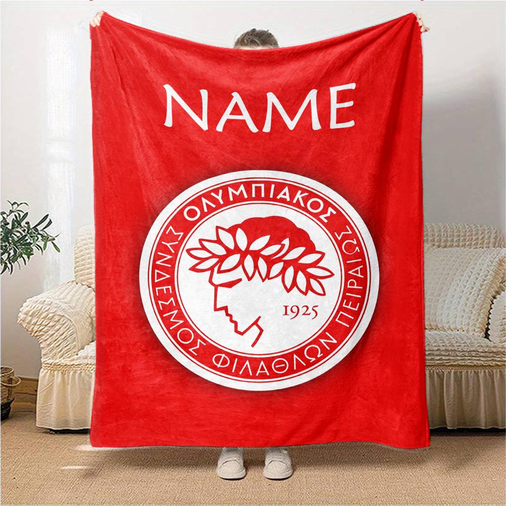 Custom Name River Plate Crest Blanket for Couch & Bed, Plush Cozy Fuzzy Blanket Super Soft & Warm Blankets for Fall and Winter. 0908284