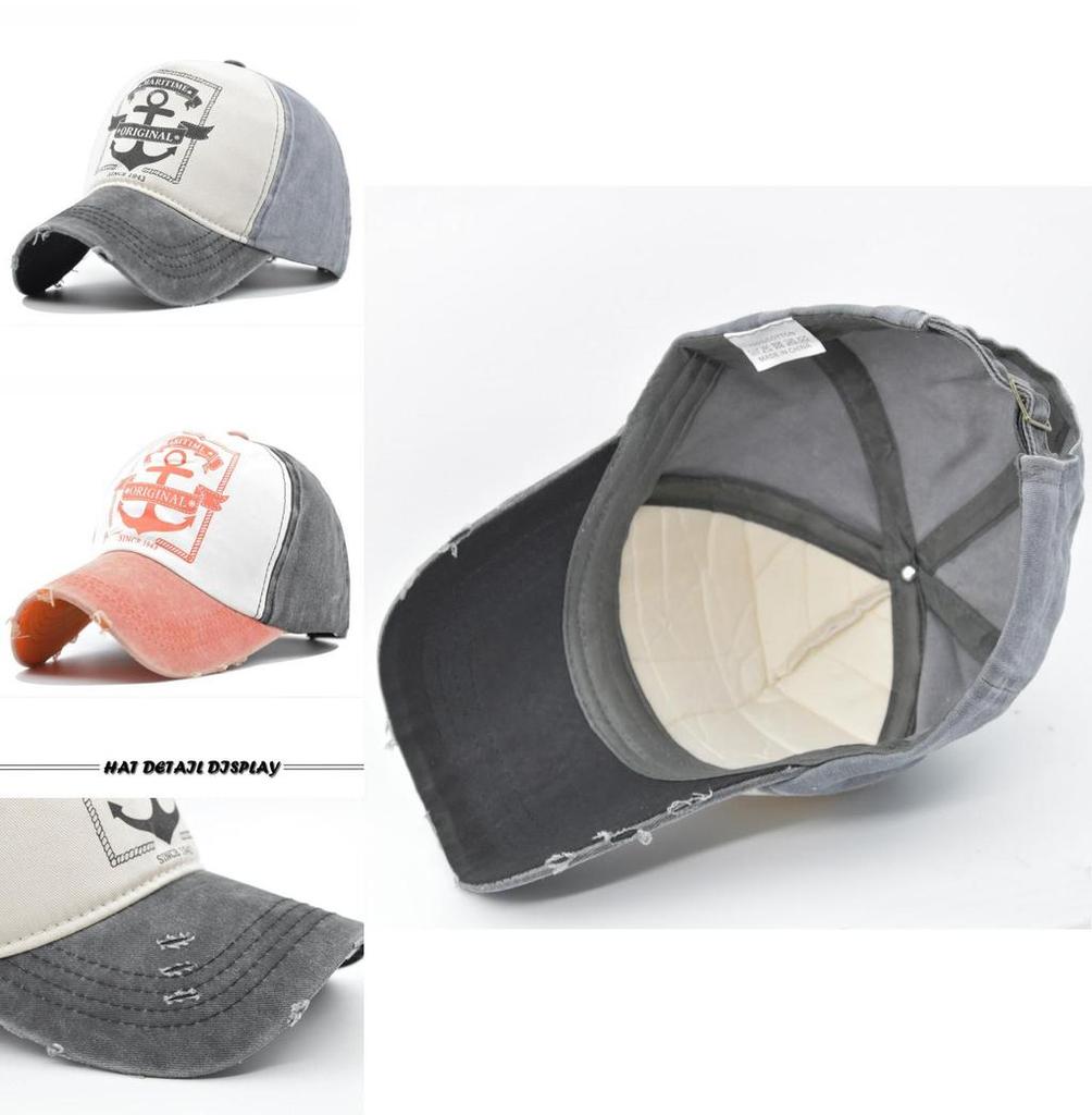 Retro Geometric Embroidery Baseball Cap Cotton Material Adjustable Size Casual Style