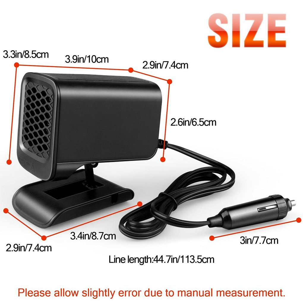 12V 120w Car Electric Heater Fan Windscreen Defroster Demister Heater Fan Combo Defogging Defrosting Heating Fan