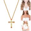 Multipurpose Crosses Necklace Pendant with Elegant Designs Unisex Fashion Accessory Jewelry with Adjustable Length Chain