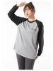 Plus Size Yoga Set: Loose Fit Color Block Long Sleeve, Hip-Covering Quick Dry for Running & Tennis.
