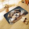 Cute Shih Tzu Dog Welcome Rug - Brown Pet Pattern Floor Mat - Indoor Outdoor Entryway Bathroom Living Room Home Decor Carpet
