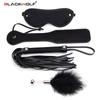 BLACKWOLF 4stk Bed Bondage Sett BDSM Kits Eye Mask Pisk Paddle Anal Plug Bead Sex Voksenspill Erotiske sexleker for kvinner
