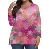 Women's Fashionable Casual Long Sleeved Plus Size  Print Top Plus Size Floral Print Top
