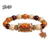 Herbst Elastischer Schmuck Thanksgiving Armband für Damen, Feiertags Perlenarmband mit dekorativem Handgelenk-Schmuckstück Ahornblatt Anhänger, Dehnbar Herbst Ernte