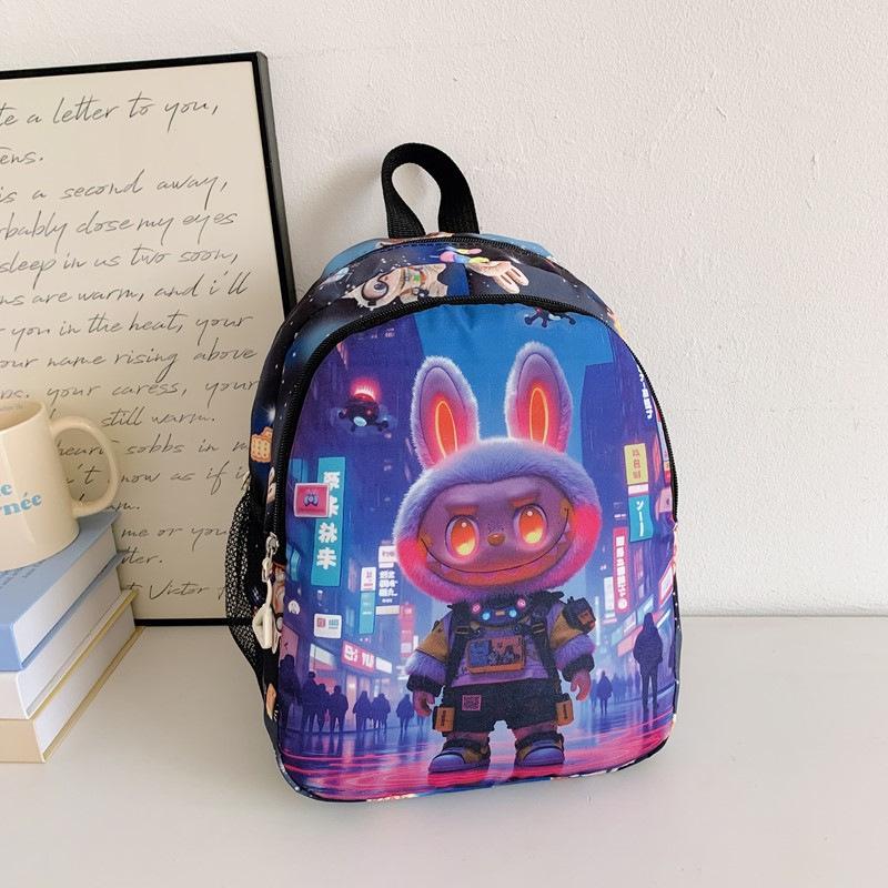 Large Capacity Cartoon Backpack for Kids - Cute, Fashionable, and Casual for School and Outdoor Use.